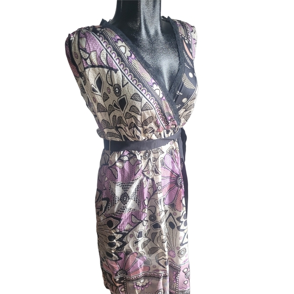 Marella Sport Floral Wrap Silk Dress 6 - Picture 3 of 7